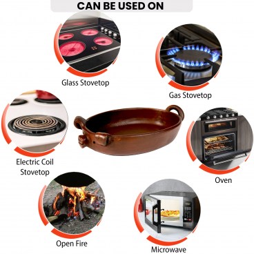 Pomaireware Pig Faced Roasting Pan